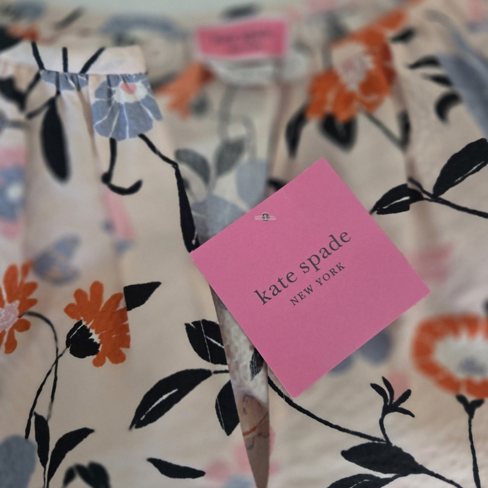 Kate Spade Floral Blouse - Blue, Orange, Black - Picture 6 of 6